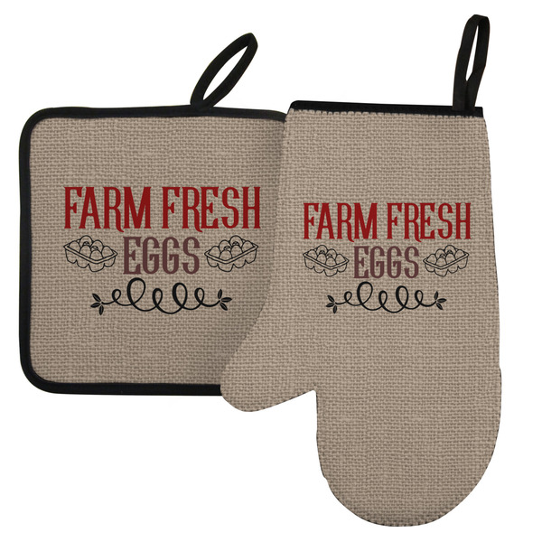 Custom Farm Quotes Left Oven Mitt & Pot Holder Set