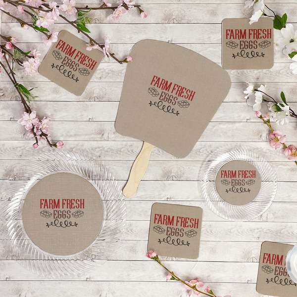 Farm Quotes Party Supplies Combination Image - All items - Plates, Coasters, Fans
