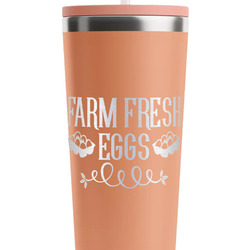 Farm Quotes RTIC Everyday Tumbler with Straw - 28oz - Peach - Double-Sided