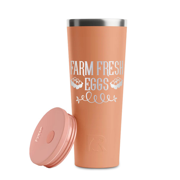 Farm Quotes Peach RTIC Everyday Tumbler - 28 oz. - Lid Off