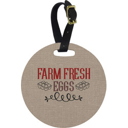 Farm Quotes Plastic Luggage Tag - Round