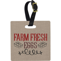 Farm Quotes Plastic Luggage Tag - Square