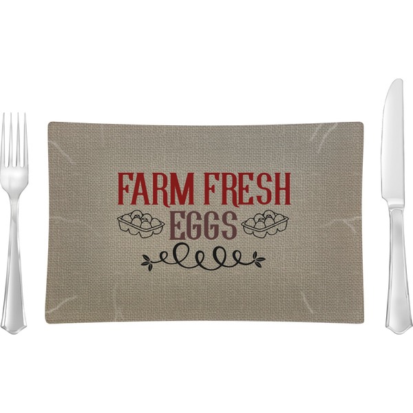 Custom Farm Quotes Rectangular Glass Lunch / Dinner Plate - Single or Set