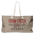 Farm Quotes Large Tote Bag with Rope Handles