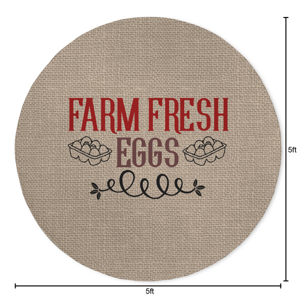 Farm Quotes Round Area Rug - Size