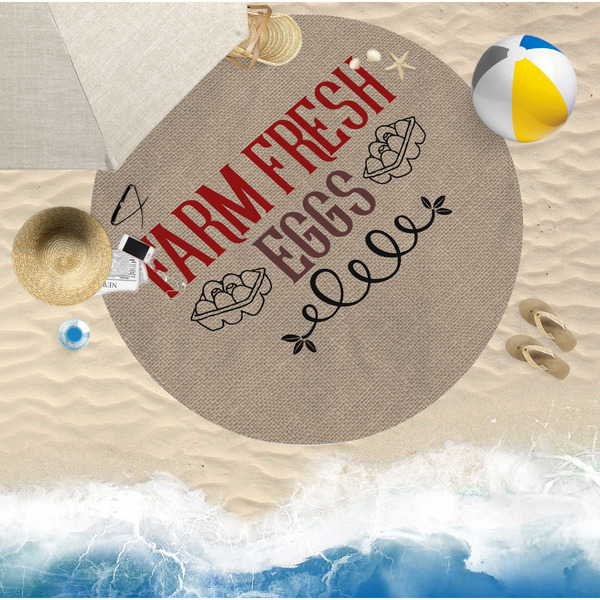 Farm Quotes Round Beach Towel Lifestyle