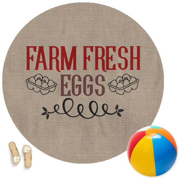 Custom Farm Quotes Round Beach Towel