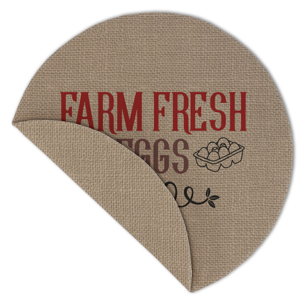 Farm Quotes Round Linen Placemats - Front (folded corner double sided)