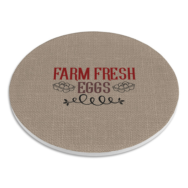 Farm Quotes Round Stone Trivet - Angle View