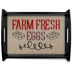 Farm Quotes Black Wooden Tray - Large