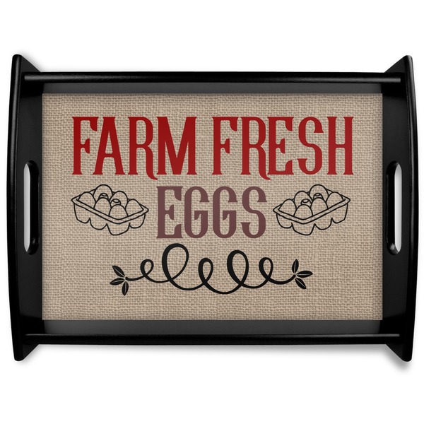 Custom Farm Quotes Black Wooden Tray - Large