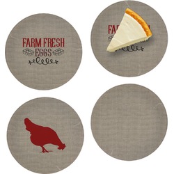 Farm Quotes Set of 4 Glass Appetizer / Dessert Plate 8"