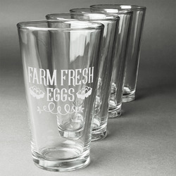Farm Quotes Pint Glasses - Engraved (Set of 4)