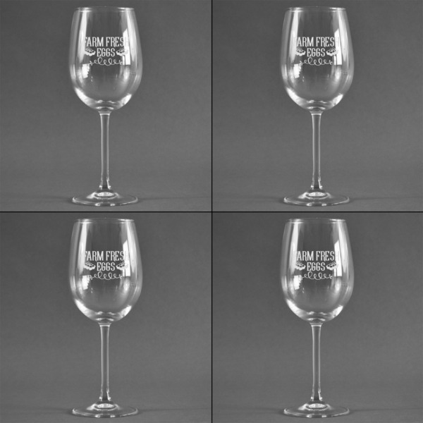 Farm Quotes Set of Four Personalized Wineglasses (Approval)