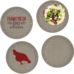 Farm Quotes Set of 4 Glass Lunch / Dinner Plate 10"