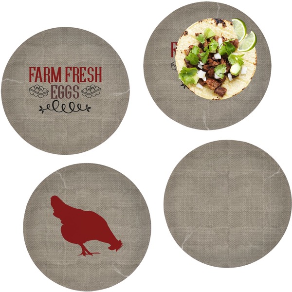 Custom Farm Quotes Set of 4 Glass Lunch / Dinner Plate 10"