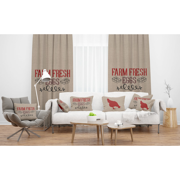 Farm Quotes Sheer and Custom Curtains in Room with Matching Pillows
