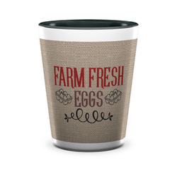 Farm Quotes Ceramic Shot Glass - 1.5 oz - Two Tone - Set of 4