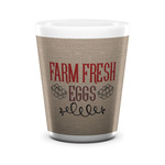 Farm Quotes Ceramic Shot Glass - 1.5 oz - White - Set of 4