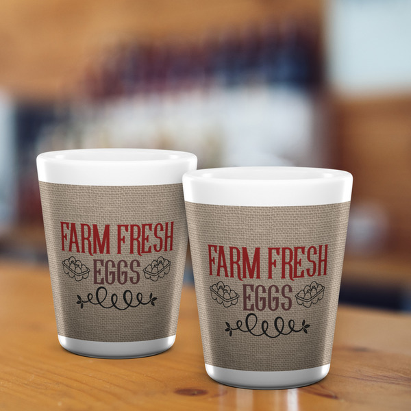 Farm Quotes Shot Glass - White - LIFESTYLE