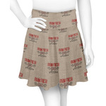 Farm Quotes Skater Skirt - X Large