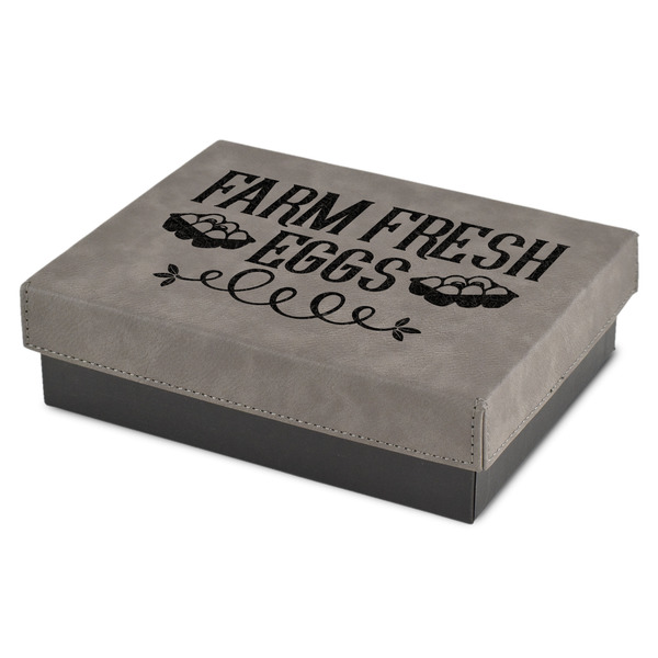Custom Farm Quotes Small Gift Box w/ Engraved Leather Lid