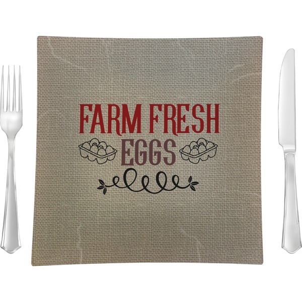 Custom Farm Quotes Glass Square Lunch / Dinner Plate 9.5"