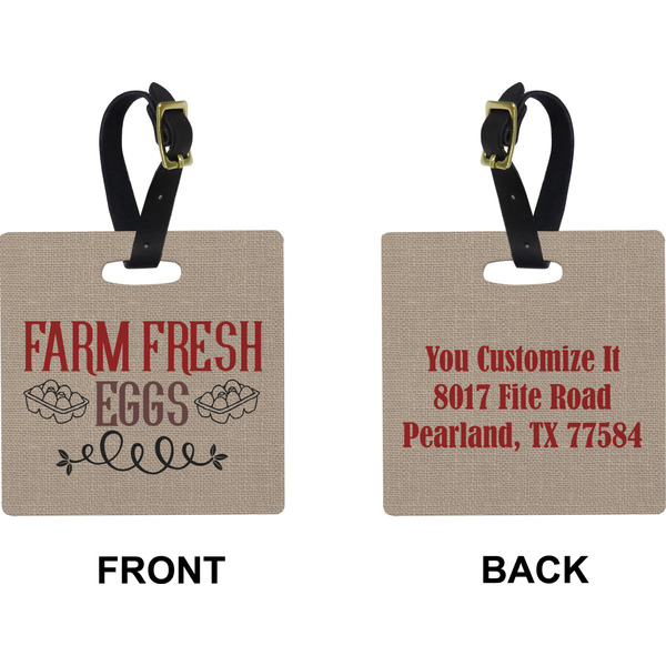 Farm Quotes Square Luggage Tag (Front + Back)