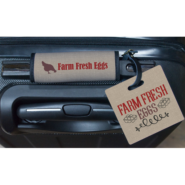 Farm Quotes Square Luggage Tag & Handle Wrap - In Context