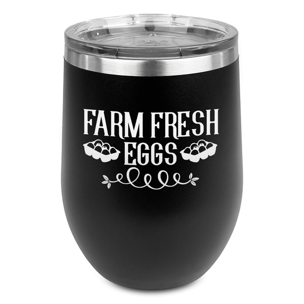 Custom Farm Quotes Stemless Stainless Steel Wine Tumbler - Black - Double Sided