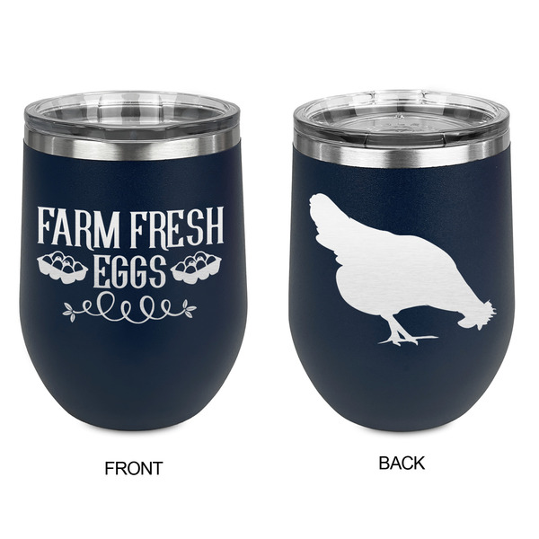 Farm Quotes Stainless Wine Tumblers - Navy - Double Sided - Approval