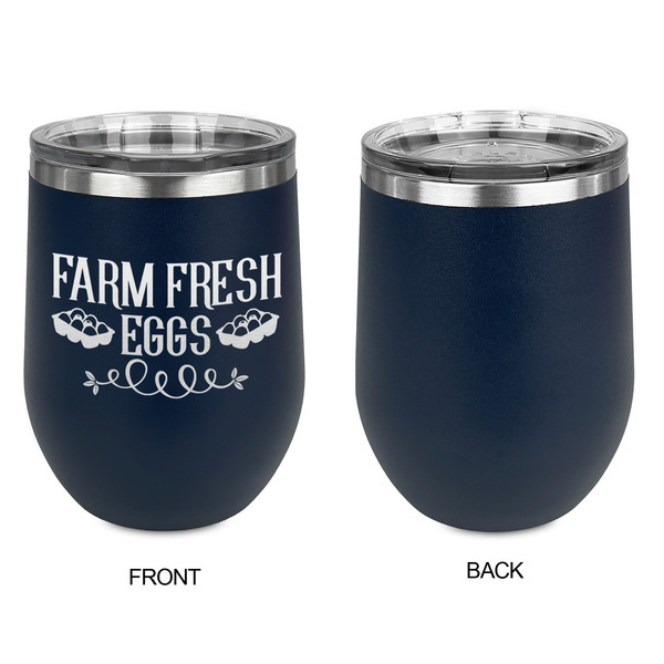 Farm Quotes Stainless Wine Tumblers - Navy - Single Sided - Approval