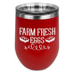 Farm Quotes Stemless Stainless Steel Wine Tumbler - Red - Double Sided