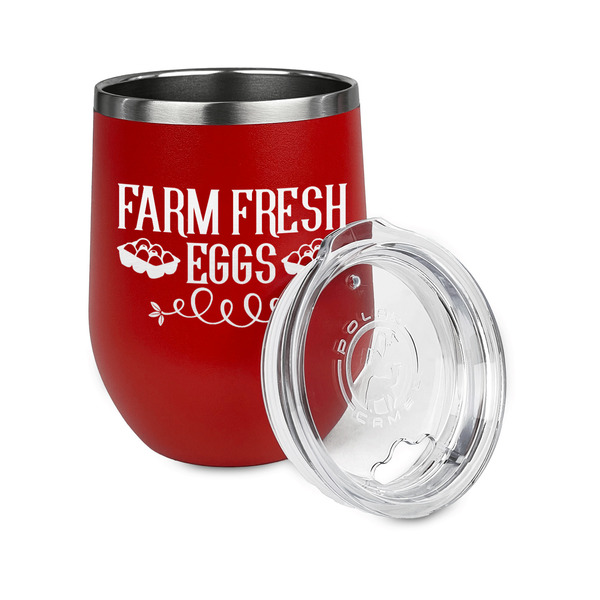 Farm Quotes Stainless Wine Tumblers - Red - Single Sided - Alt View