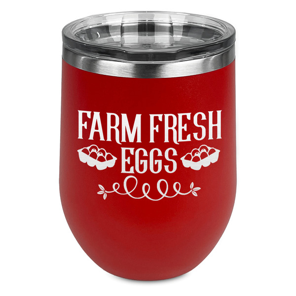 Custom Farm Quotes Stemless Stainless Steel Wine Tumbler - Red - Single Sided