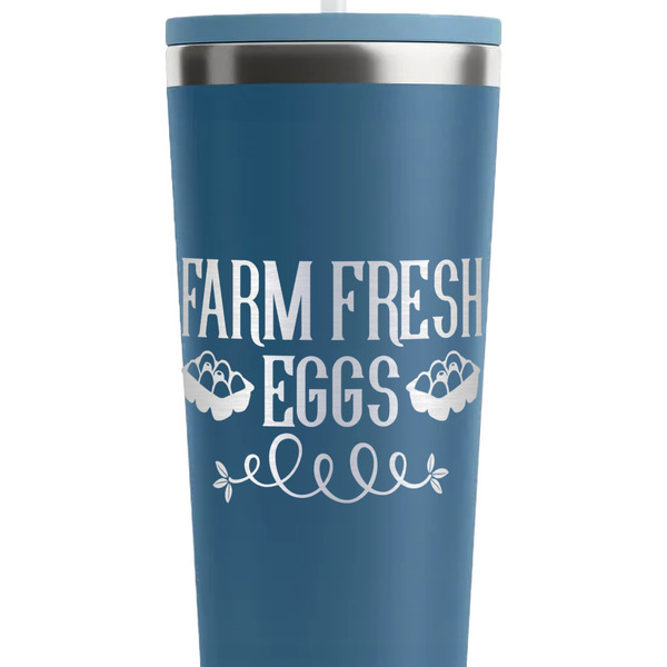 Farm Quotes Steel Blue RTIC Everyday Tumbler - 28 oz. - Close Up