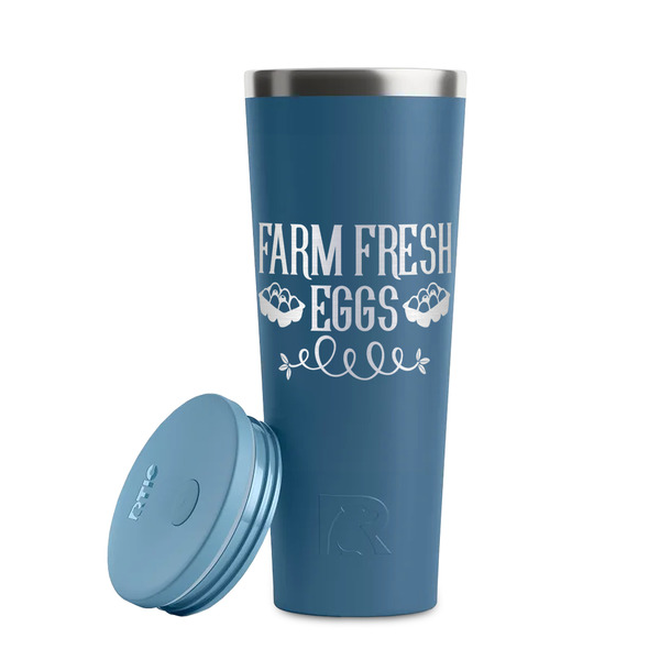 Farm Quotes Steel Blue RTIC Everyday Tumbler - 28 oz. - Lid Off