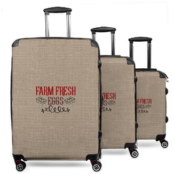 Farm Quotes 3 Piece Luggage Set - 20" Carry On, 24" Medium Checked, 28" Large Checked