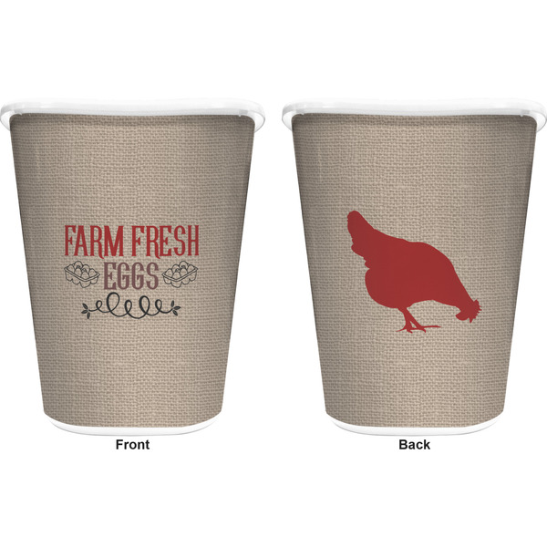 Farm Quotes Trash Can White - Front and Back - Apvl