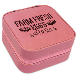 Farm Quotes Travel Jewelry Boxes - Pink Leather