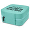 Farm Quotes Travel Jewelry Boxes - Leather - Teal - View from Rear