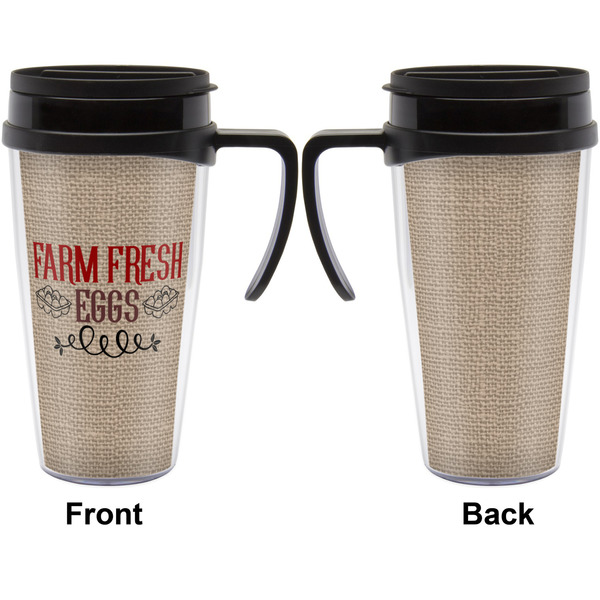 Farm Quotes Travel Mug with Black Handle - Approval