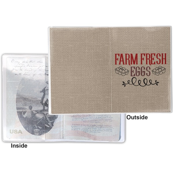 Farm Quotes Vinyl Passport Holder - Flat Front and Back