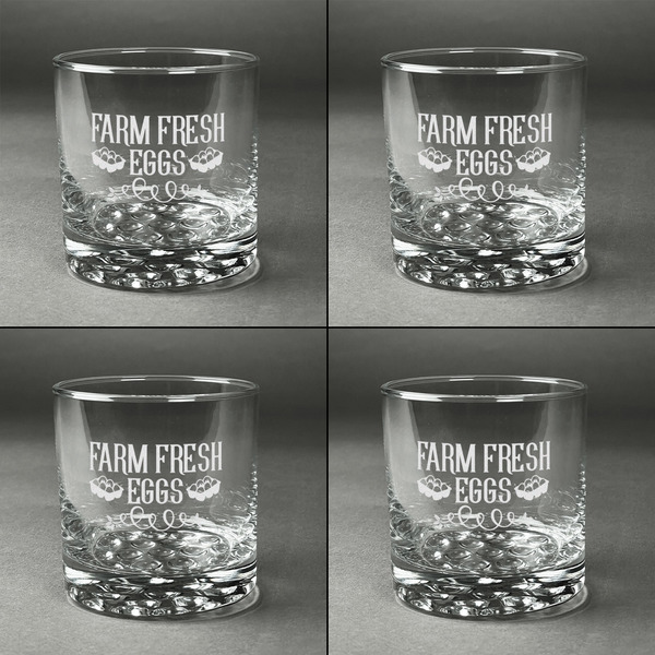Farm Quotes Whiskey Glasses - Set of 4 all Engraved