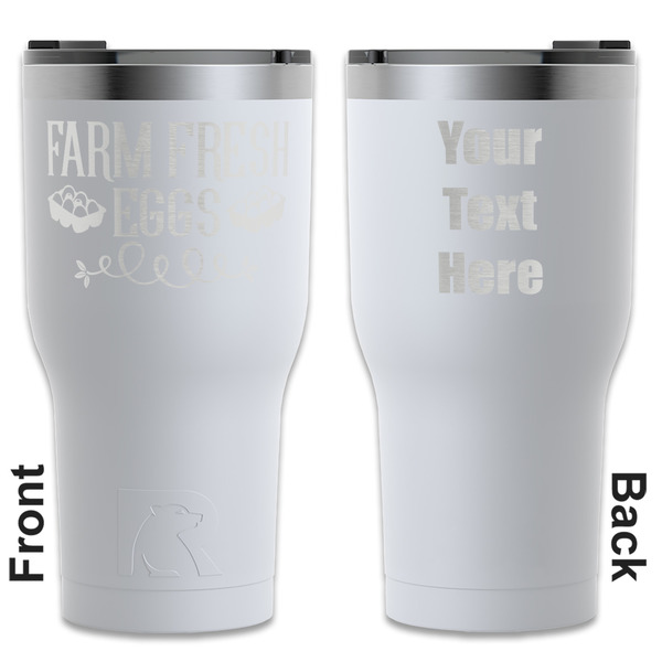 Custom Farm Quotes RTIC Tumbler - White - Engraved Front & Back (Personalized)