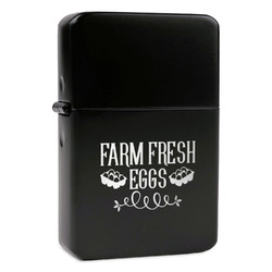 Farm Quotes Windproof Lighter - Black - Double Sided & Lid Engraved
