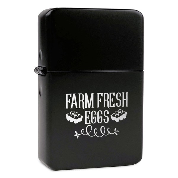 Custom Farm Quotes Windproof Lighter - Black - Single Sided