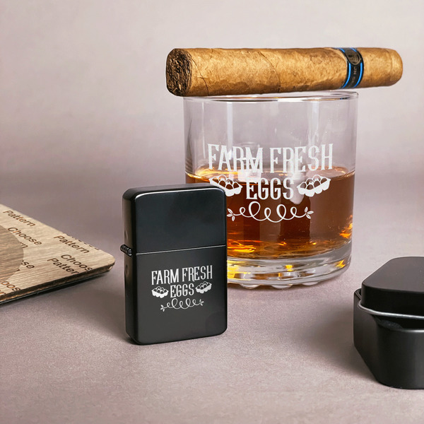 Farm Quotes Windproof Lighters - Black - In Context