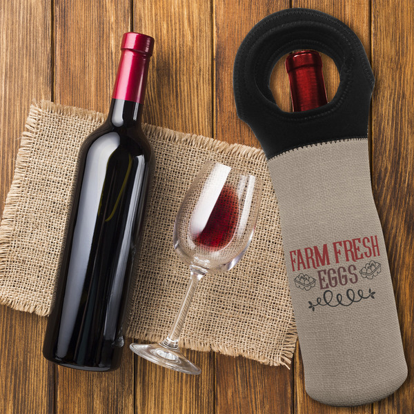 Farm Quotes Wine Tote Bag - FLATLAY