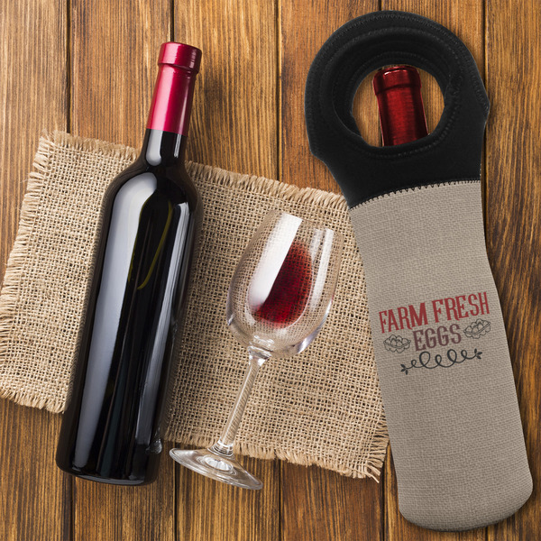 Farm Quotes Wine Tote Bag - FLATLAY